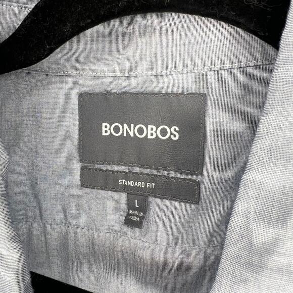 Bonobos Mens Chambray Standard Fit Button Down Shirt L - Picture 3 of 6